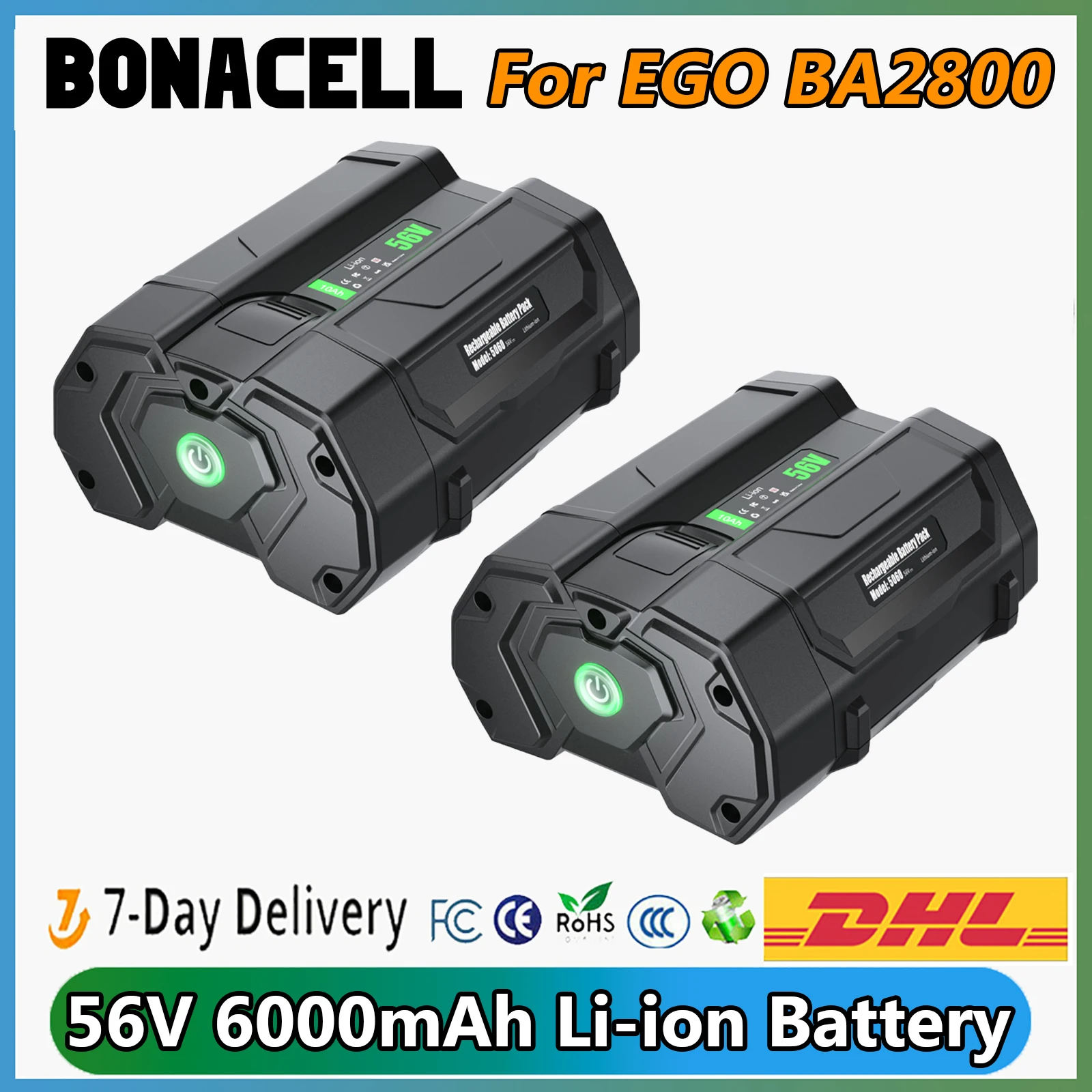 For EGO BA2800 56V 6000mAh Replacement Battery Compatible For EGO BA2800T BA4200 BA4200T BA1400 BA1400T BA5600T BA2240 BA1120