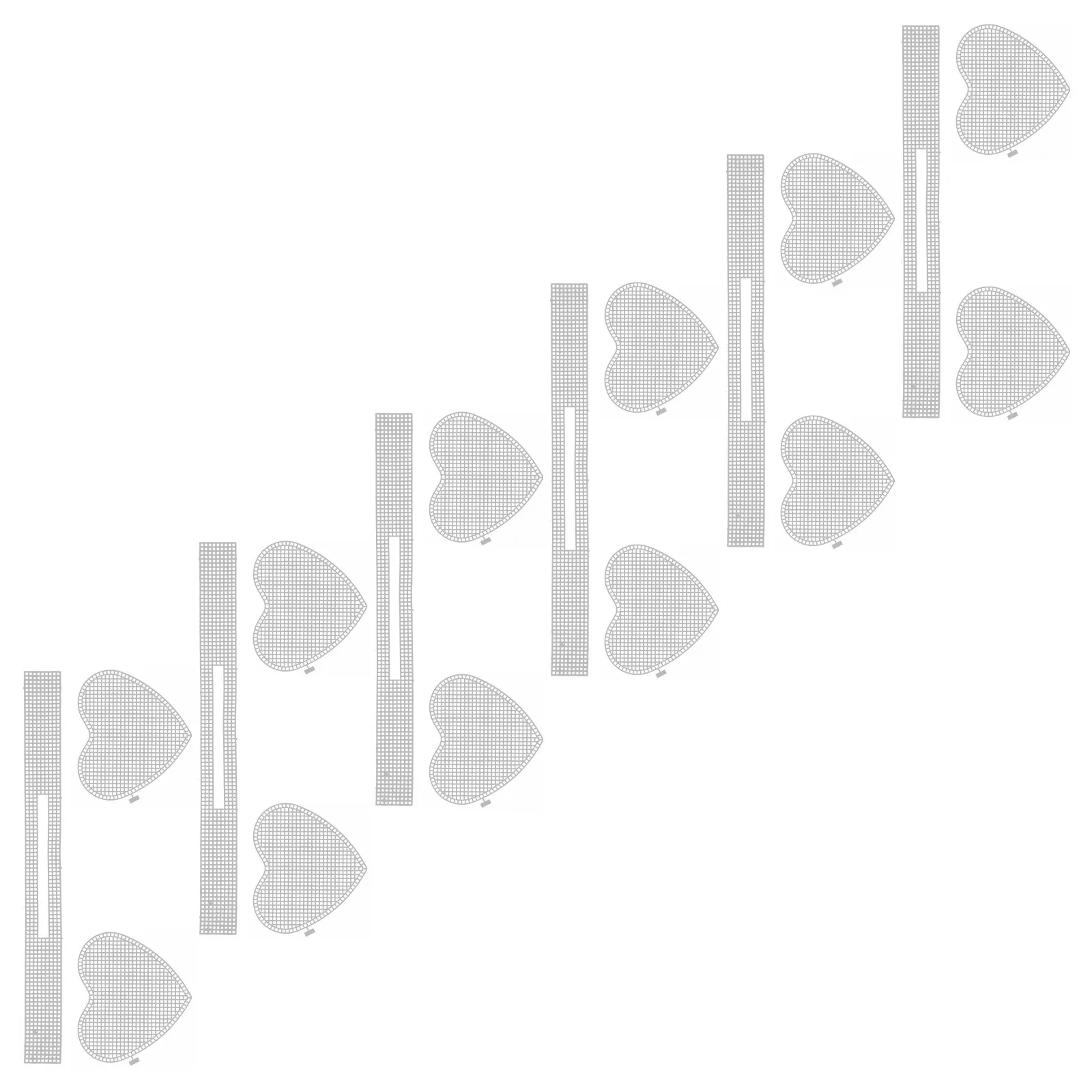 

6Sets Crochet Bag Accessories Heart-Shaped Plastic Mesh Sheets Stable Base for Handmade Purse Bottoms Tote Basket DIY Craft