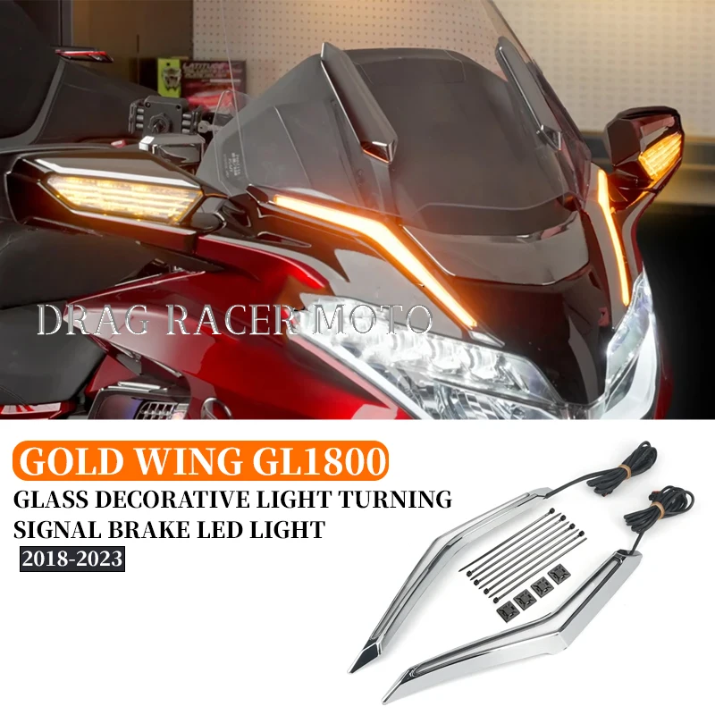 

Motorcycle Strike Windshield Trim Lamp Turn Signal Brake LED Light For Honda Gold Wing GL 1800 GL1800 Tour DCT Airbag 2018-2023