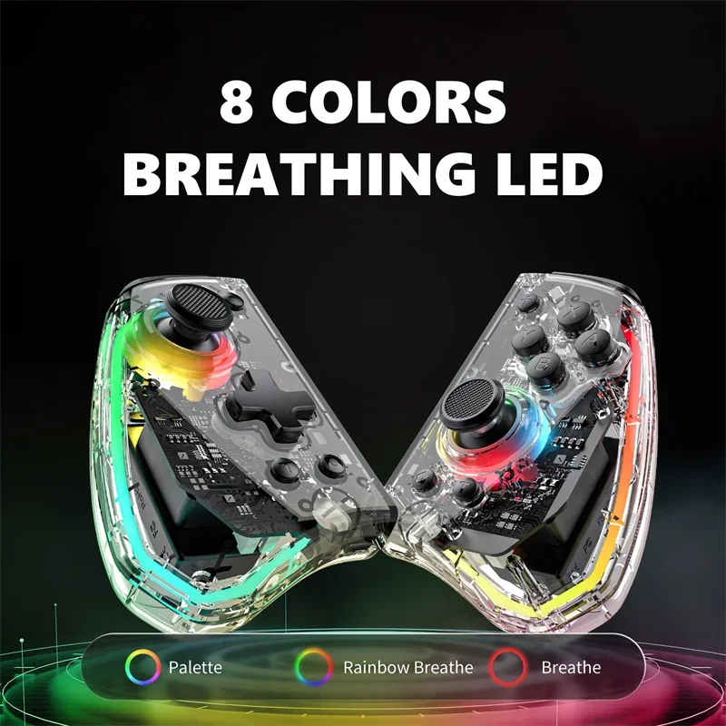 LinYuvo KS40 Joypad Transparent Wireless six-axis Joy Controller Gamepad Joy wireless Gamepad Motion Control For Nintendo Switch