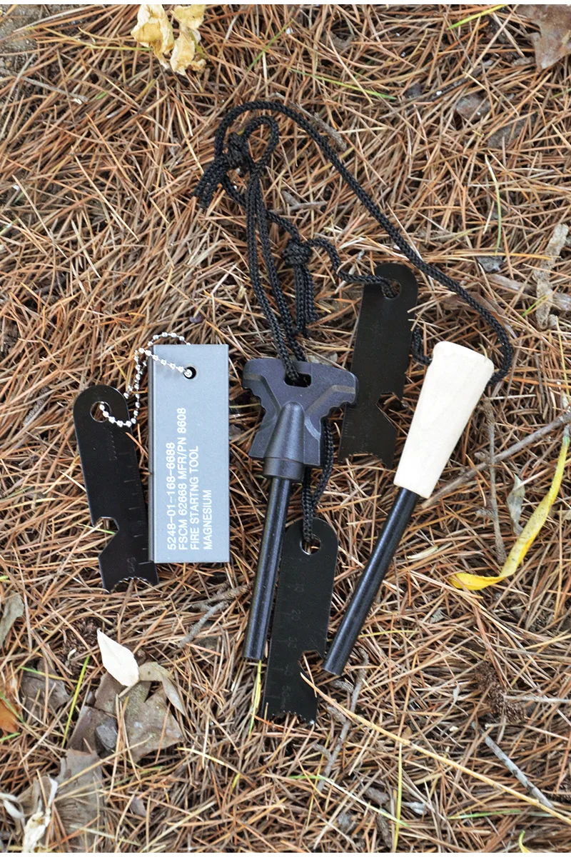 

Wooden Handle EDC Ignition Rod Set Magnesium Rod Outdoor Survival Emergency Equipment Camping Tools