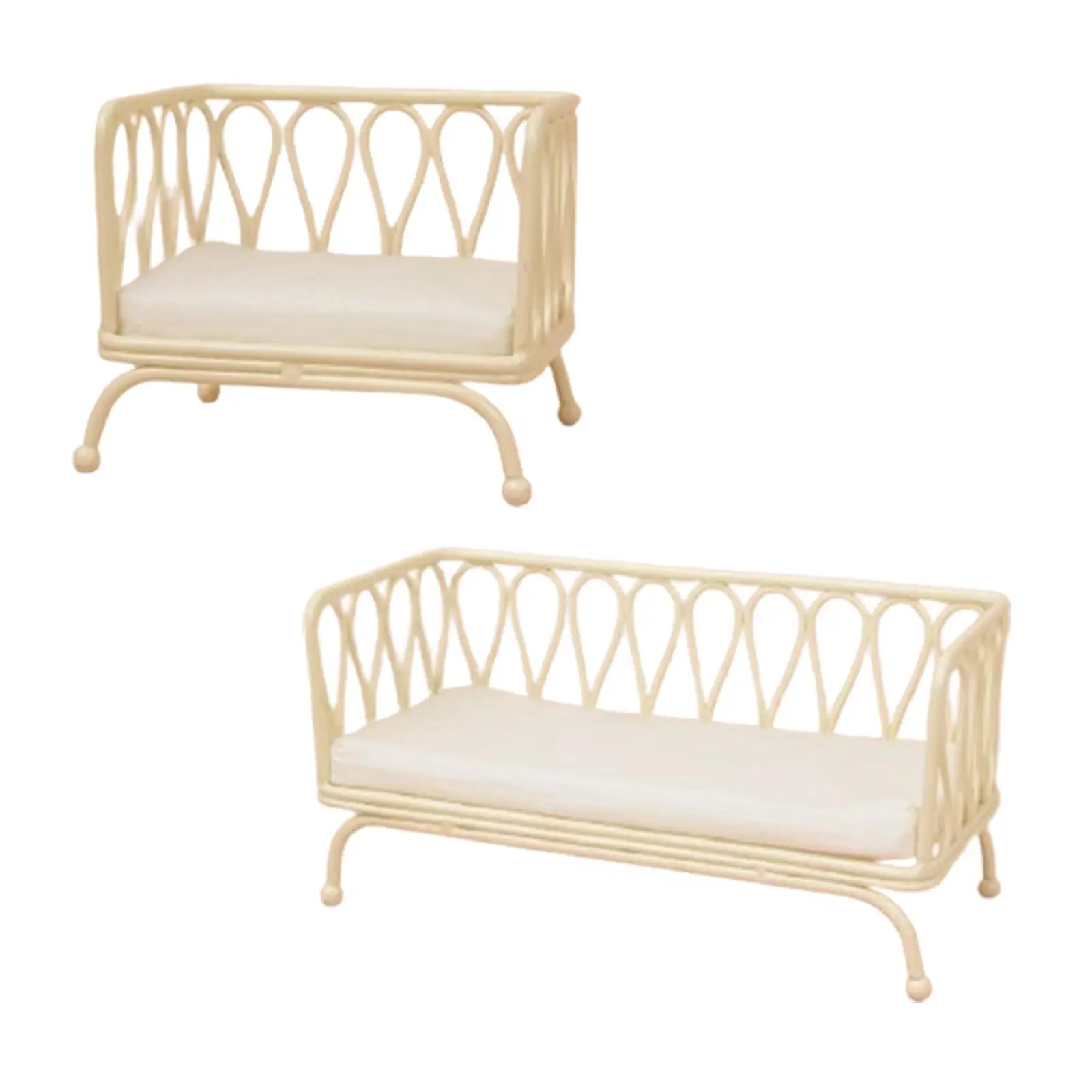 Sofa do domku dla lalek w skali 1/12, miniaturowe meble, akcesoria do scenerii, mikrokrajobraz dla lalek