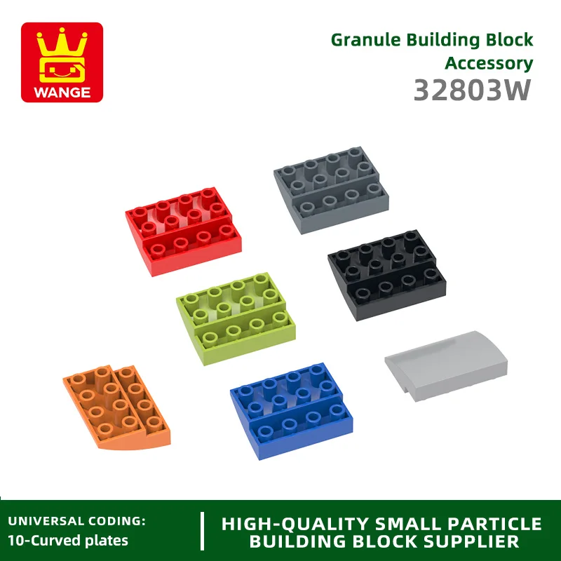 Wange 32803W 100g/38PCS 4x3 Reverse Curved Assemble Part Block Moc  Compatible with Brick DIY Children's Toy Assembly