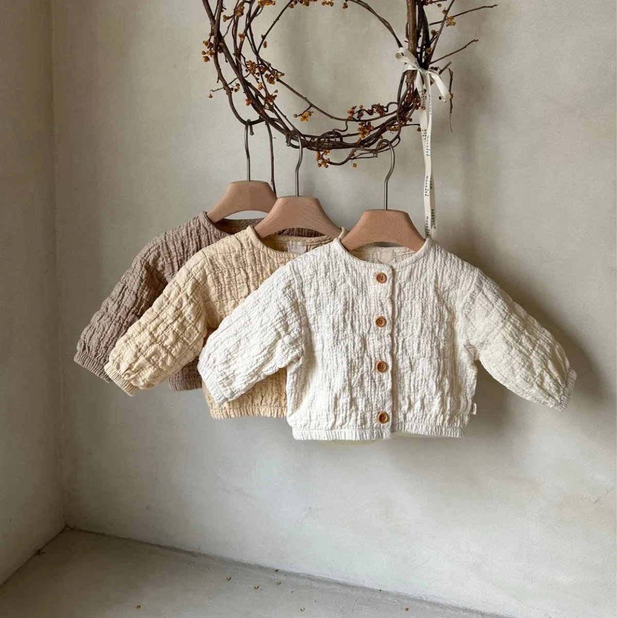 2025 Summer New Baby Girl Long Sleeve Clothes Set Solid Infant Girl Cotton Cardigan + Shorts 2pcs Suit Cute Toddler Outfits