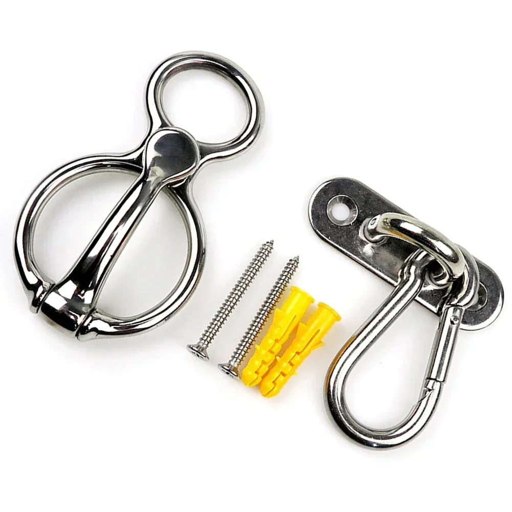 Aço inoxidável RopeTie Ring Rope, dispositivo de liberação, acessórios equestres, evitar o cavalo de ser puxado pela corda