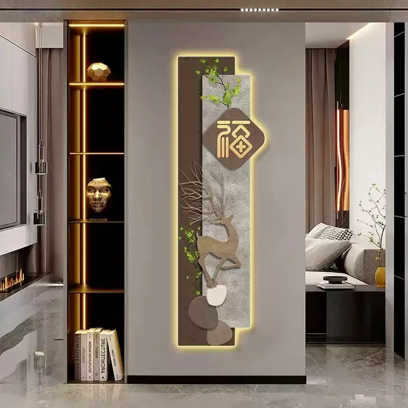 Zen-style Entrance LED Wall Lamp That Illuminates As You Enter The Living Room And Corridor. Elegant Wall Lamp Featuring A Fox-l