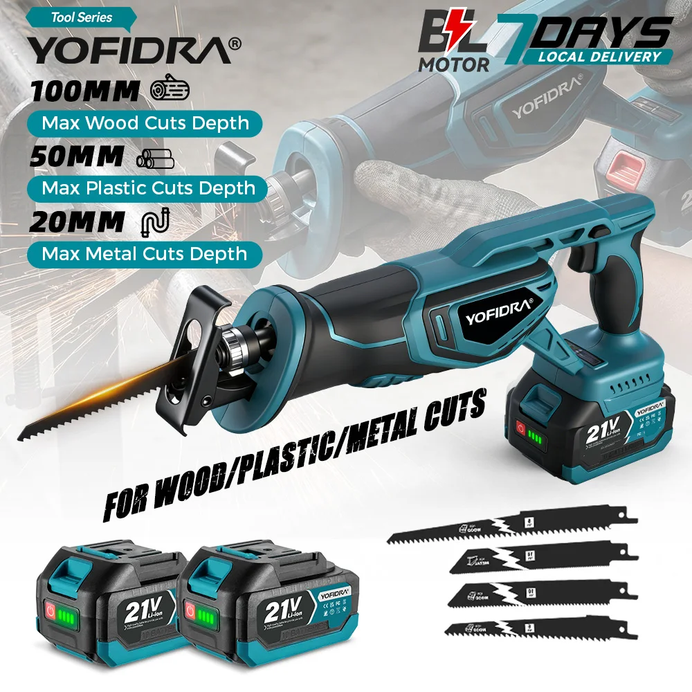 YOFIDRA 3000 tr/min scie alternative sans brosse à main bois métal tuyau coupe scie électrique tronçonneuse outil pour Makita batterie broche