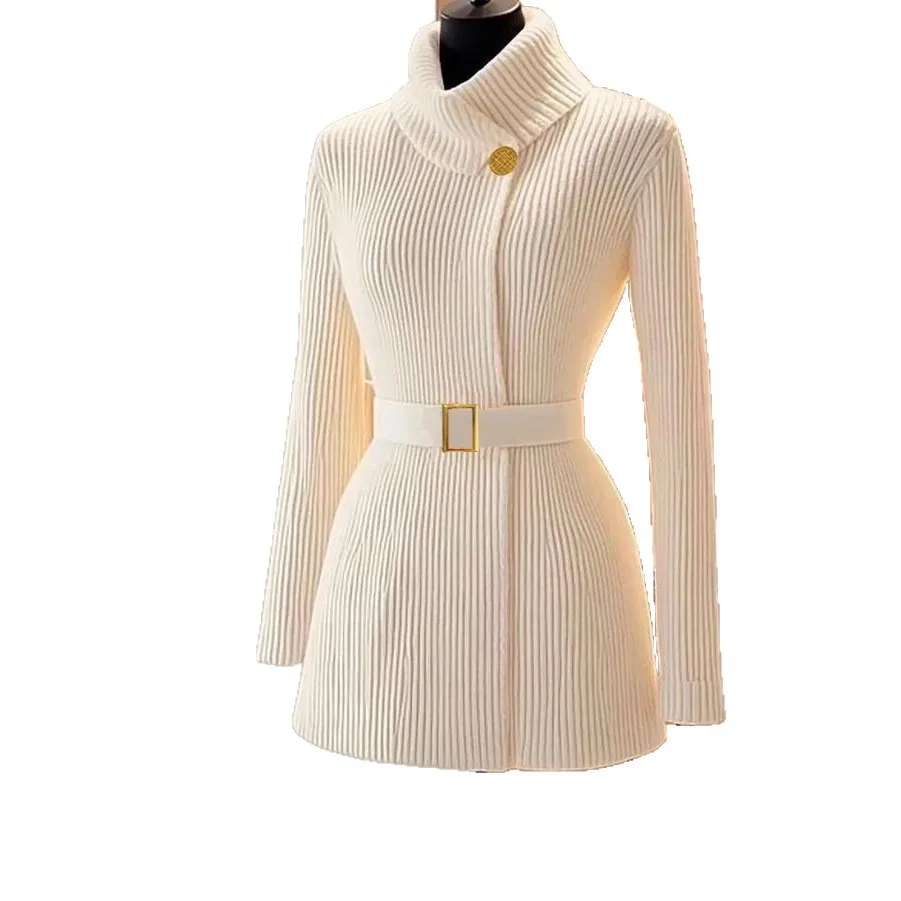 New unique design slim fit celebrity ladies fashion mid-length dress sweater new knitted sweater