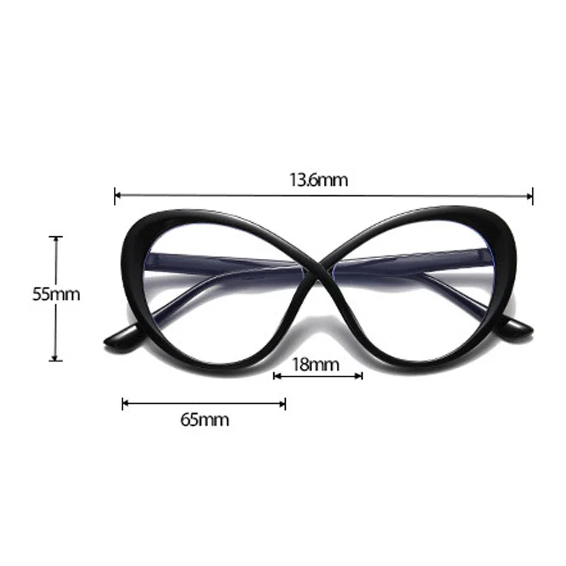 Grote Cat Eye Design Optische Bril Luxe Dames Ronde Frame Brillen Retro Blauw Licht Blokkerende Computer Brillen