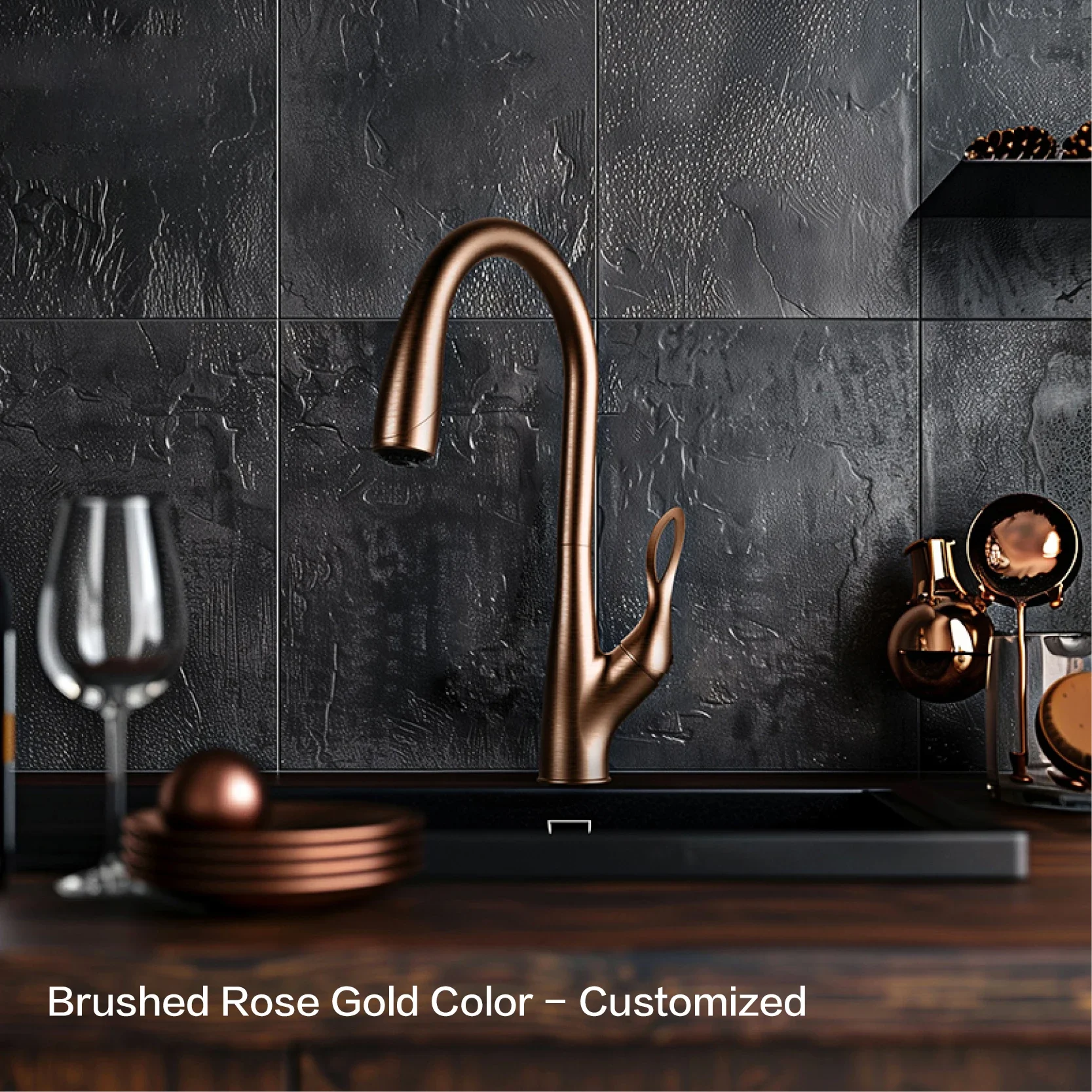 Modern Luxury Golden Brass Kitchen Faucet Pull-Out Design Single Handle for Hot And Cold Water 3 Functions Sink Faucet