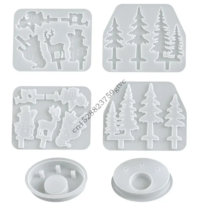 

D0UF Silicone Figurines Decorating Moulds Silicone Texture Christmas Themed for Crafts Party Supplies and Decorations