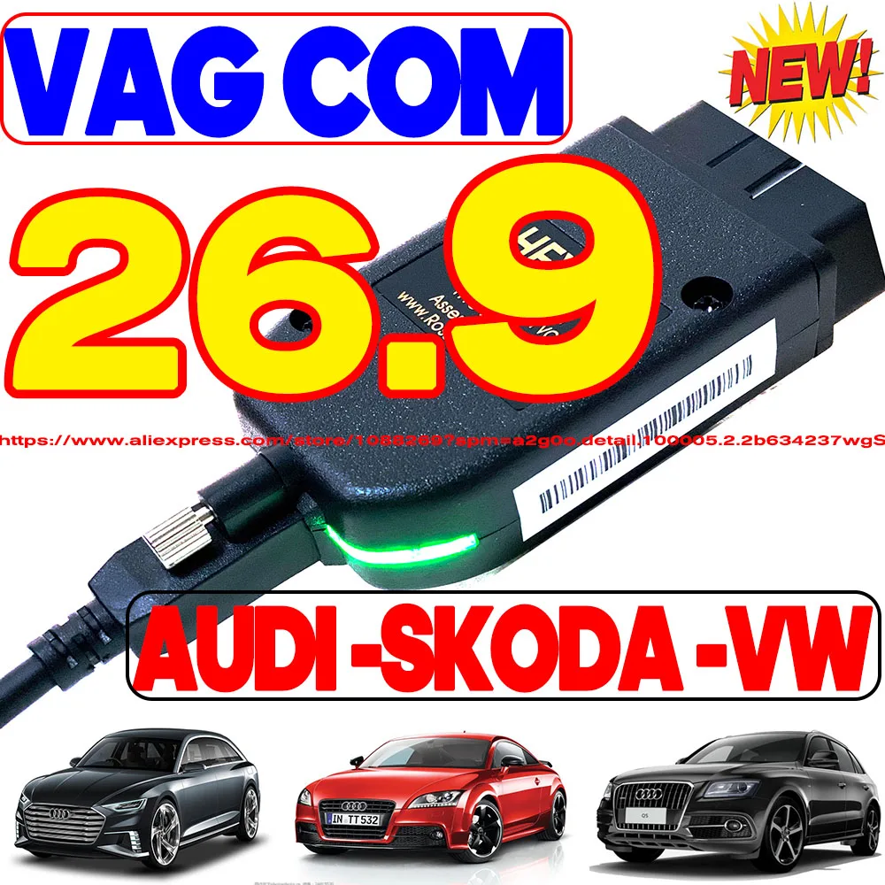 V26.9 Neueste VCDS Unbegrenzte VINs Auto-Diagnose-Codierung VAG COM VAG HEX V2 Hardware-Schnittstelle für VW AUDI Skoda Seat Real V2