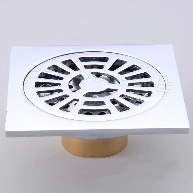 Copper Deodorant Core Floor Drains Filter Square Floor Drain Strainers Covers Chrome Plated Whosale Or Retail