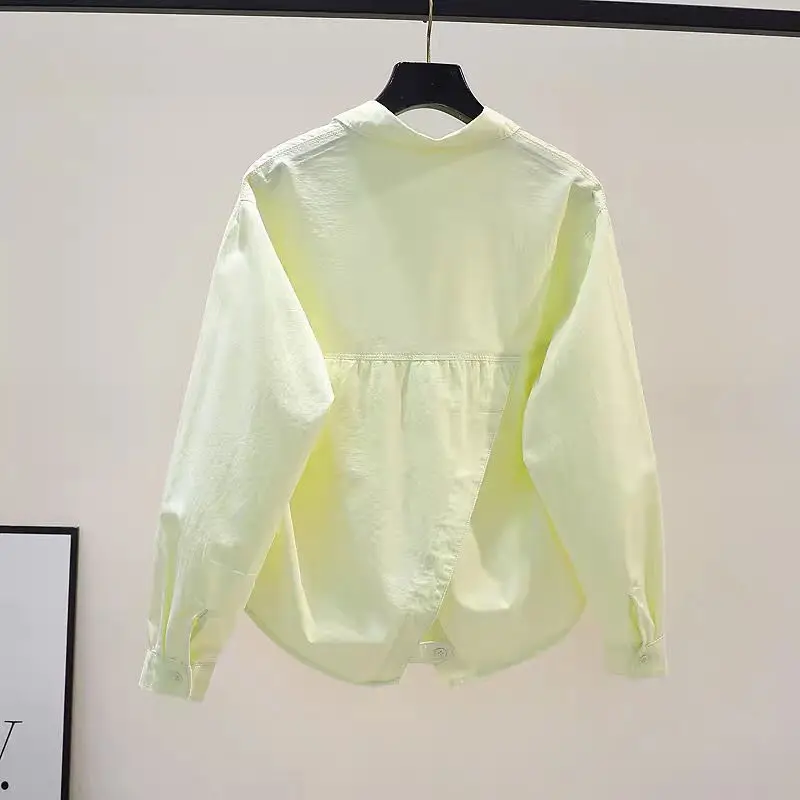 

Cotton Short Shirt For Women With A Sense Of Design, Back Slit Loose Long Sleeved Shirt, 2025 Spring Thin Shirt For Women