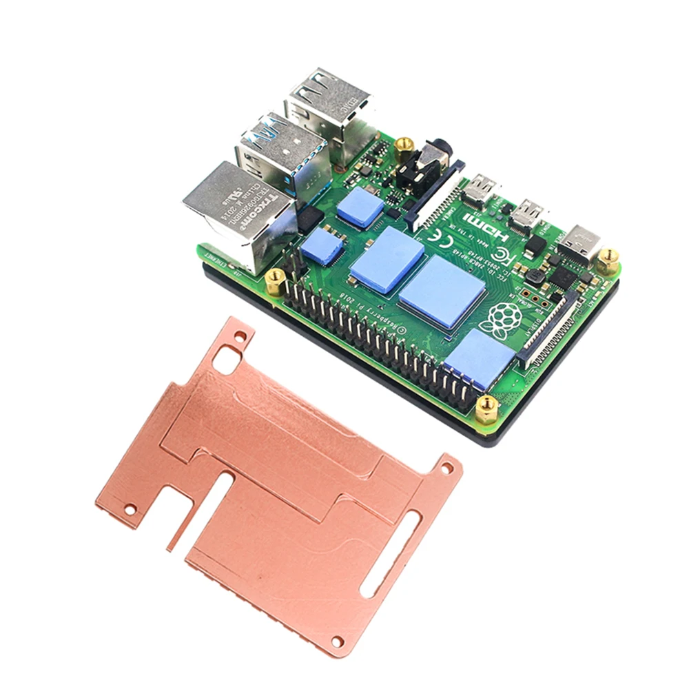 Imagem -04 - Raspberry pi Pure Copper Case Protetora Gabinete de Metal Refrigeração Passiva Dissipador 4b Mod