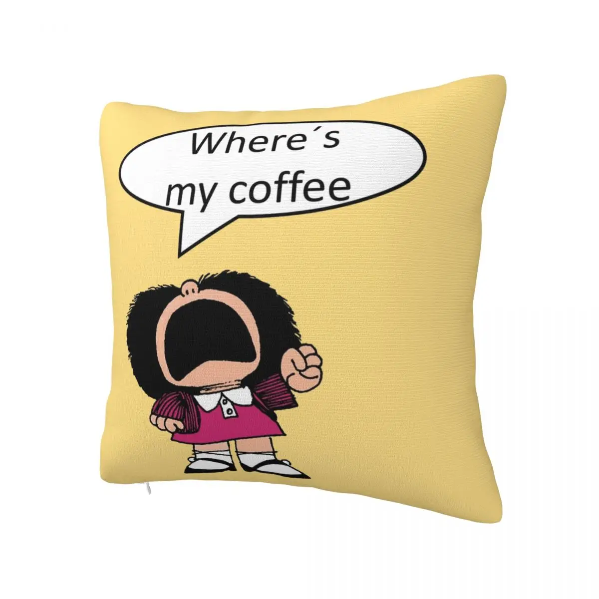 Mafalda Coffee Pillowcase Soft Polyester Cushion Cover Decorative Throw Pillow Case Cover Seater Square 40*40cm