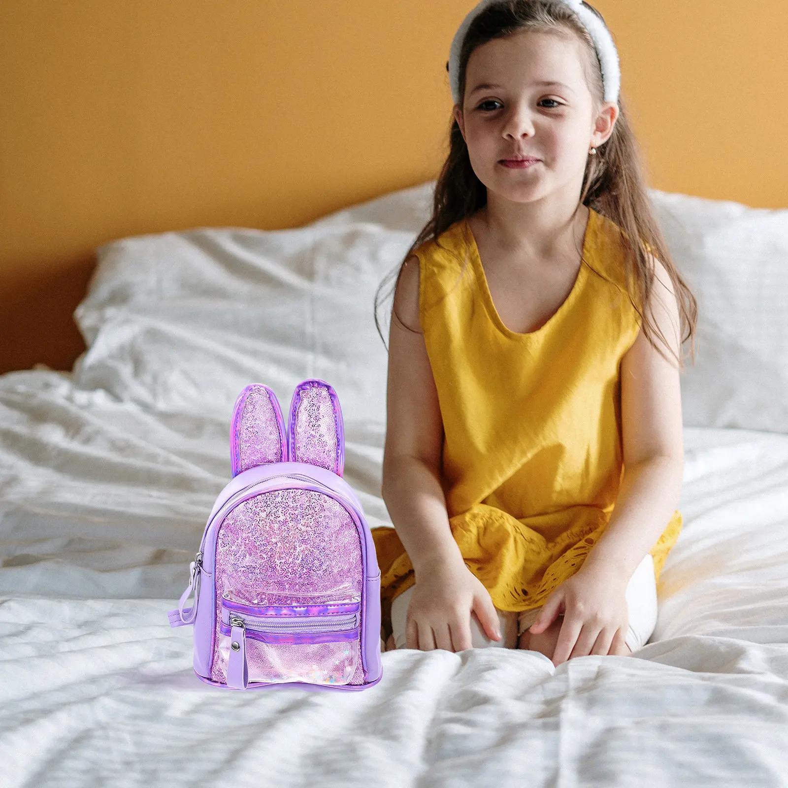 

Детский рюкзак с милыми кроличьими ушками, регулируемый ремень, легкий школьный рюкзак из искусственной кожи для детей, подарок на день рождения, Рождество