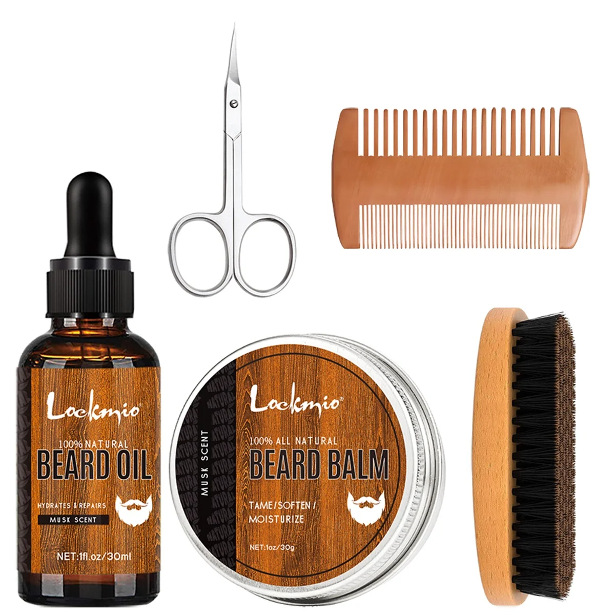LOCKMIO Beard Oil Beards Rapid Growth Anti Loss Essential Oil for Promote Whiskers Growth Moisture Smooth Moustache Conditioner