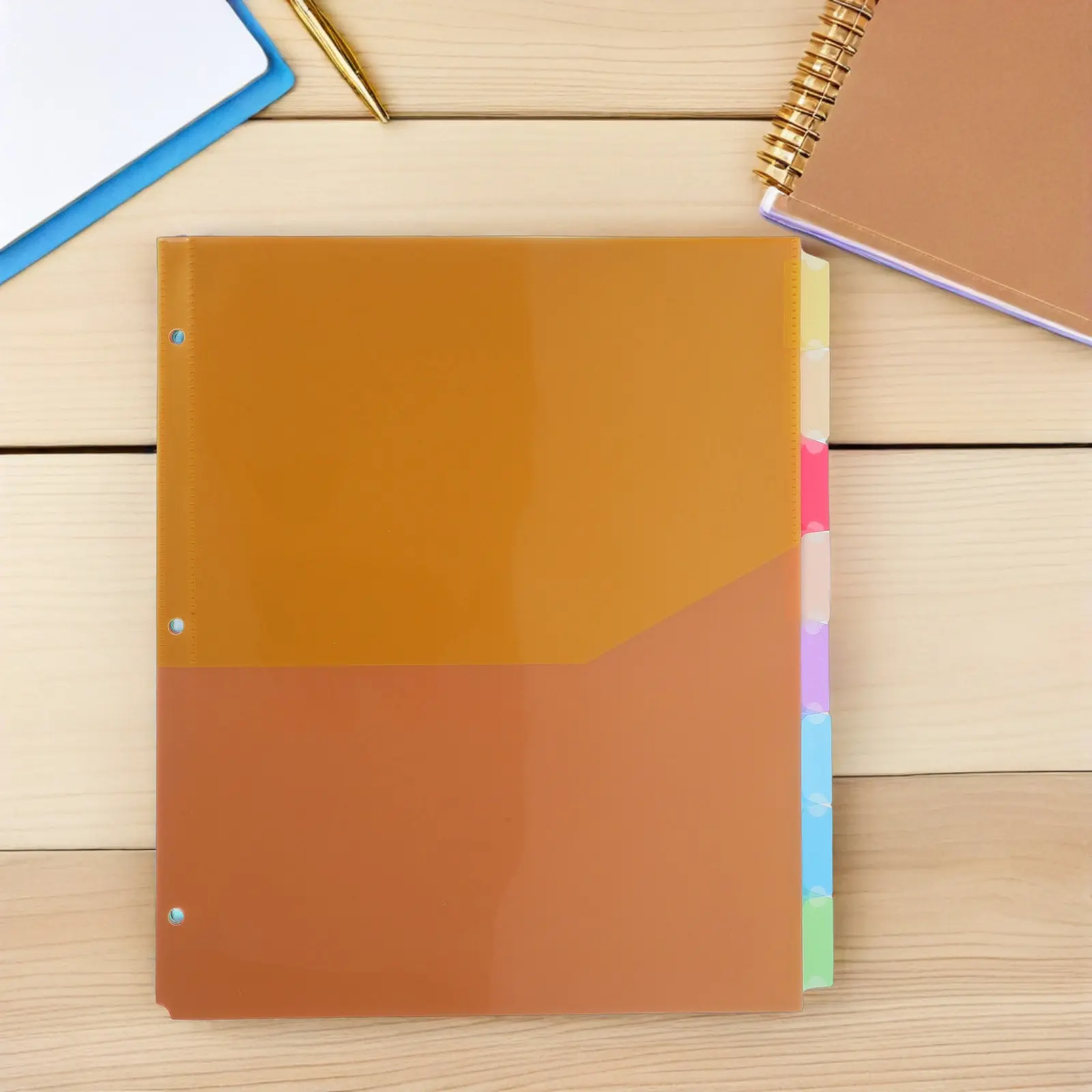 

8pcs Binder Dividers with Pockets for 3 Ring Plastic Binders 3 Hole Punched Page Dividers Colorful for Office School Organizer