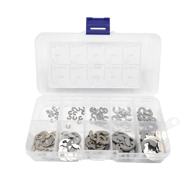120/200pcs E Circlip Shaft External Retaining Ring Clip Washer 10 Size Stainless Steel Carbon Steel Circlip Washer