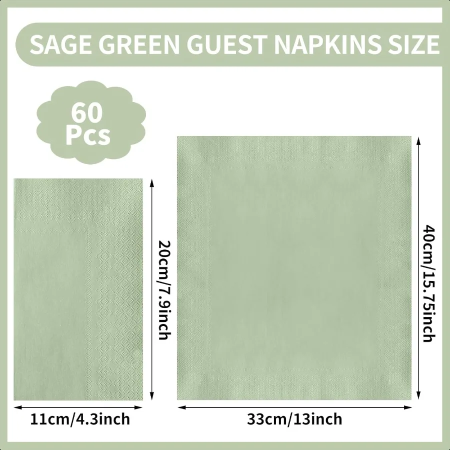 60 pezzi tovaglioli verde salvia tovagliolo da pranzo verde salvia pasquale tovaglioli da bagno decorativi per ospiti tovagliolo verde per matrimonio baby show