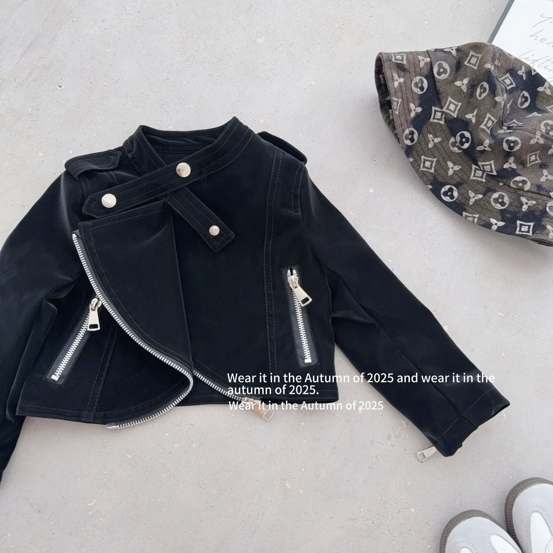 Girls Coat 2026 Autumn New Children's Clothing Korean Style Girl Baby Fashionable Fried Street Maillard Leather Casual Simple