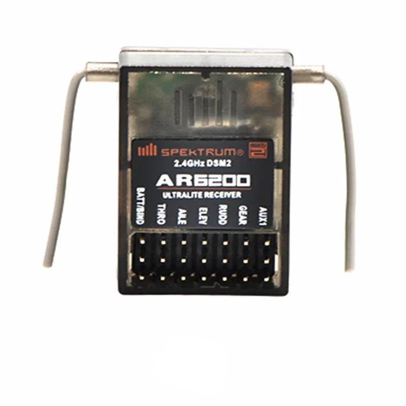 DSM2 6CH RC Receiver with Dual Satellites - AR6200 Compatible for