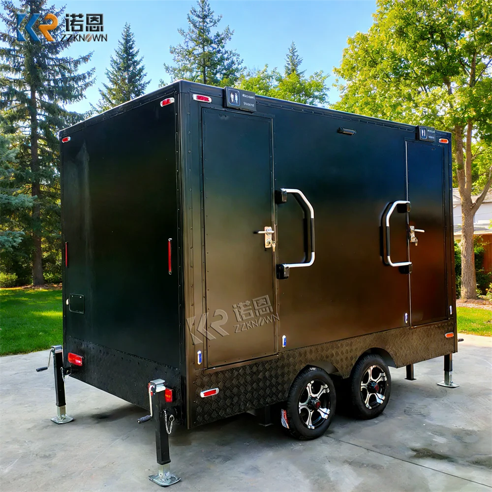 Premium Mobile Luxury Restroom Trailer Outdoor Event Portable Bathroom Cabin Hygienic Durable Toilet Trailer for event rental