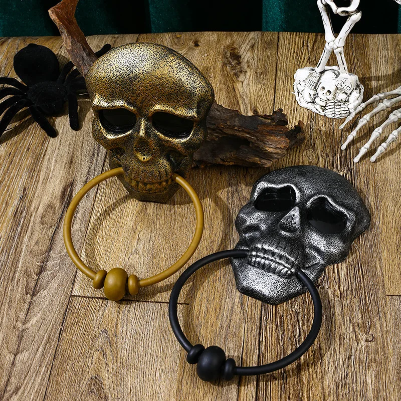 Halloween Decoration Skull Doorbell Trick Horror Props Halloween Party Home Hanging Electric Sounding Skeleton Doorbell