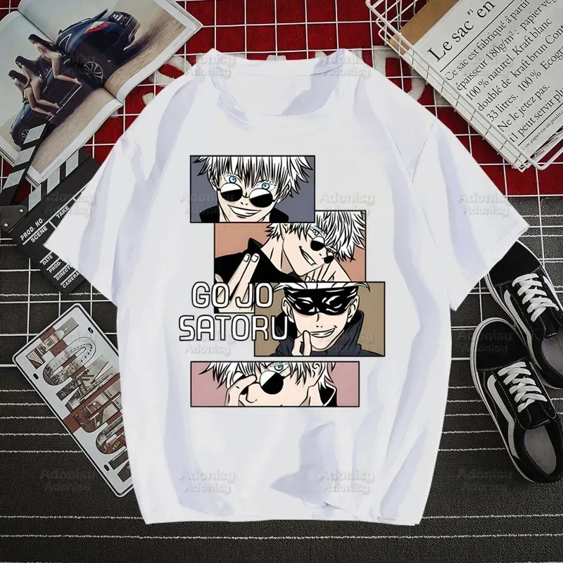 Gojo Satoru Jujutsu Kaisen Otaku Harajuku Man T Shirts Tees Shirt Tops Design Short-Sleeved Aesthetic Anime T Shirt