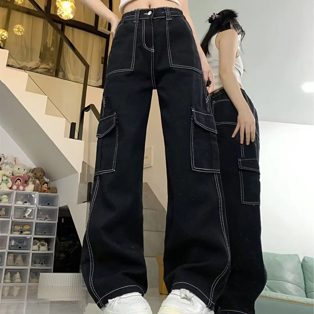 

Loose Cut Baggy Jeans Jeans for Woman High Waist Harajuku Fashion Look Thinner Small Wide-leg Work Pants Streetwear Underpants