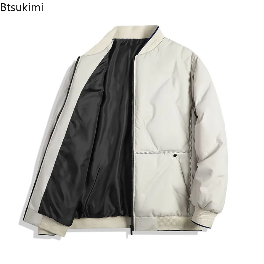Men's Parkas Winter New Item Middle-aged Elderly Baseball Collar High-end Business Leisure Sports Warm Top Oversized Size M-8XL