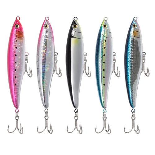 Imagen 2 del producto JIGGING PRO 180mm 75g Topwater flotante lápiz señuelo de pesca de agua salada cebo de palo de plástico con anzuelos triples