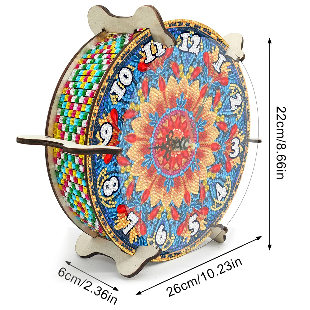 Nowy projekt Mandala Diamond Painting Clock Decoration Heterosexual Plus Round Diamond Embroidery Handmade Art Diy Home Decoration