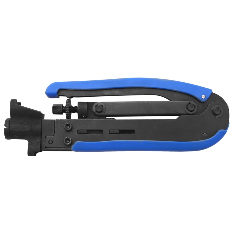 Promotion! Compression Tool Coax Cable Crimper Kit Adjustable Rg6 Rg59 Rg11 75-5 75-7 Coaxial Cable Stripper With 10 Pcs F Compr