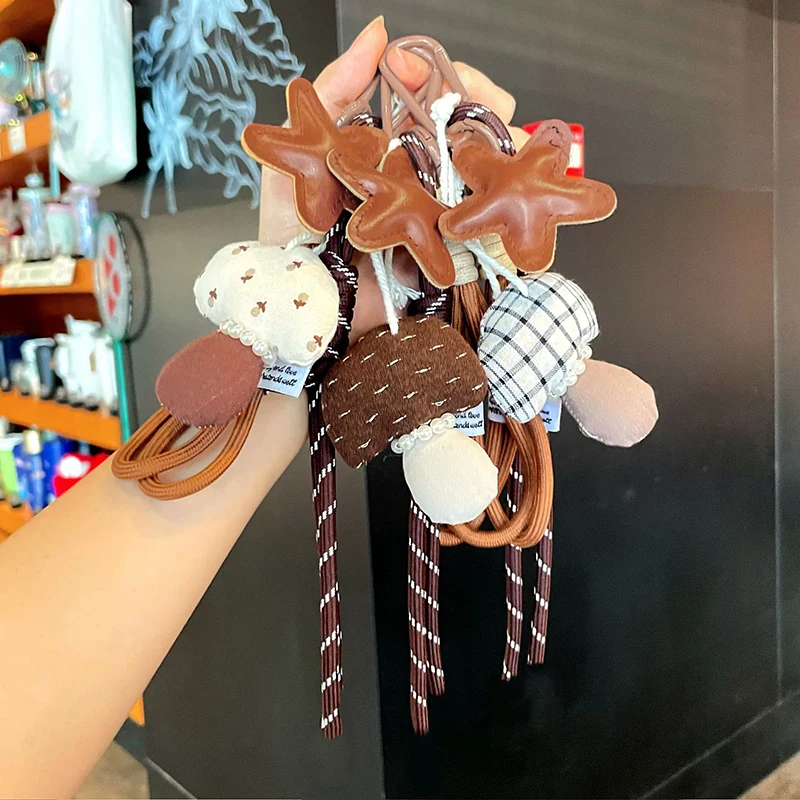Maillard Style Star Mushroom Keychain Pendant Beautiful Hanging Rope Bag Decoration Super Cute And Fashionable Accessory