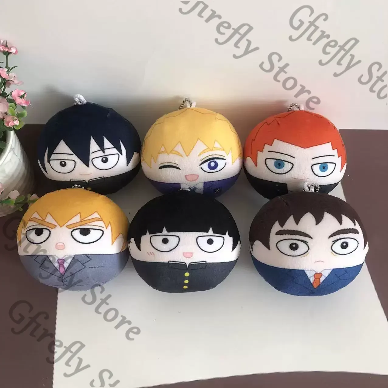 

Mob Psycho 100 Cotton Keychain Maumet Kageyama Shigeo Reigen Arataka Cosplay Q Version Hanazawa Teruki Pendant Cartoon Keyring