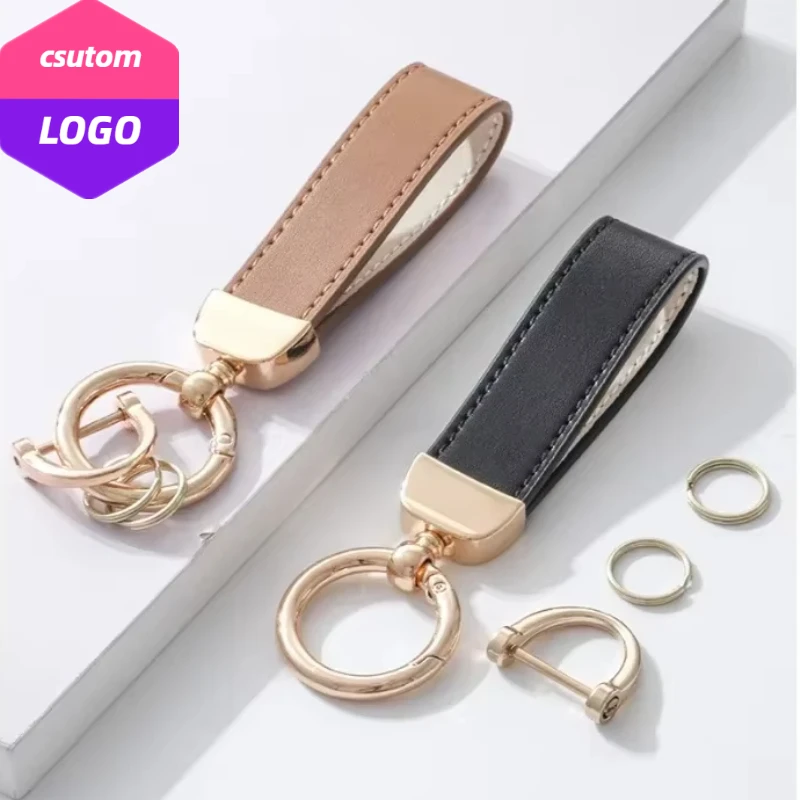 

Customized Car Key Chain Gift Laser Engrave Logo Super Fiber Keychain for Men Women Retro Vintage Personalized Leather Keyring