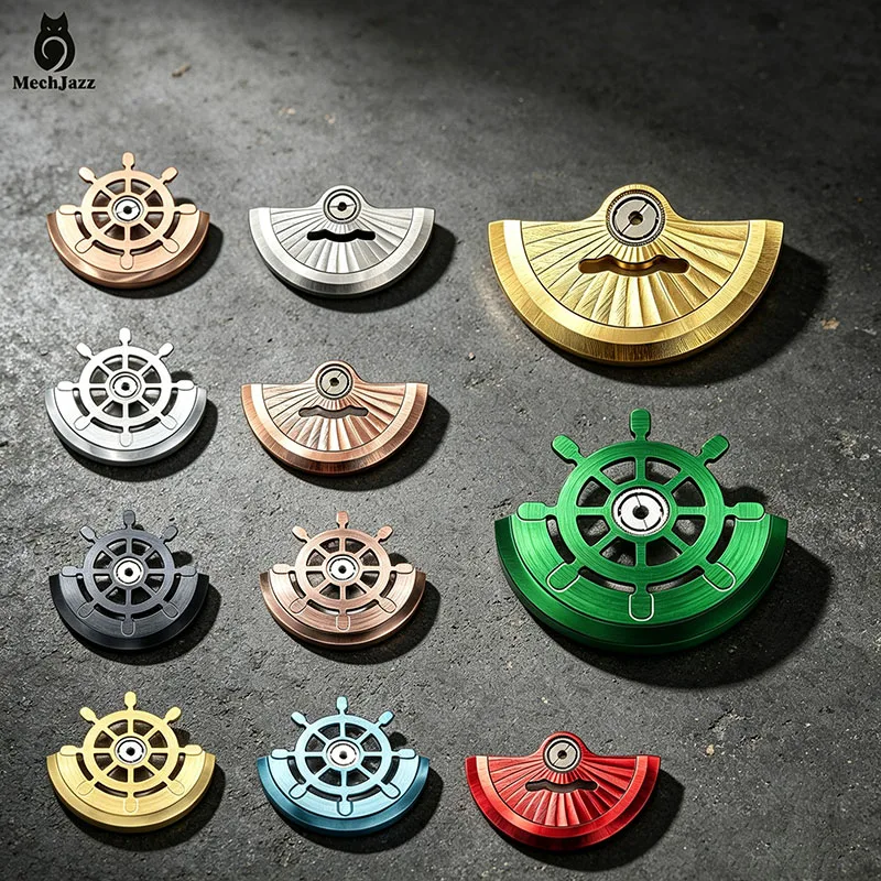 MechJazz Ship Wheel Watch Rotor, Oscillating Weight For NH35 Movement, Fits NH34 NH36 4R35 7S26, Watch Mod Automatic Rotor Parts