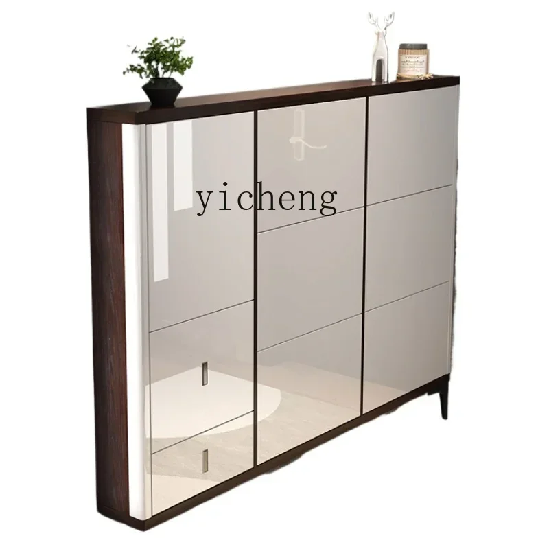 ZXL light luxury ultra-thin shoe cabinet household door stool integrated entrance cabinet large capacity shoe cabinet