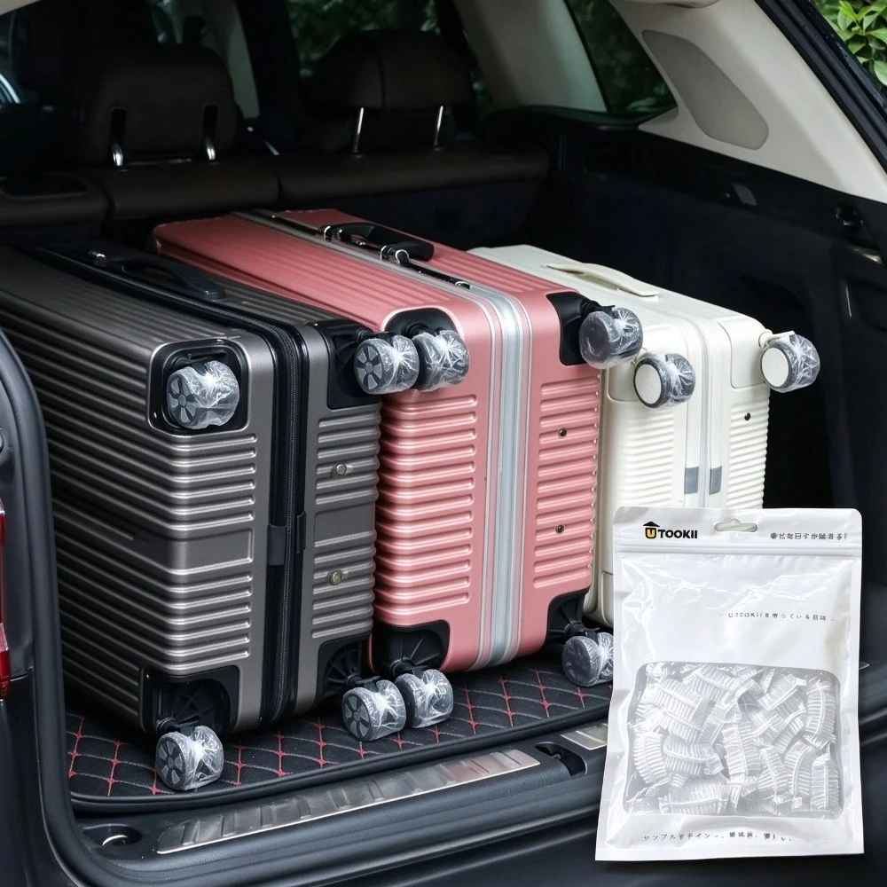 50/80Pcs Homefish Disposable Luggage Wheel Protective Covers Dustproof Travel Trolley Suitcase Wheel Covers