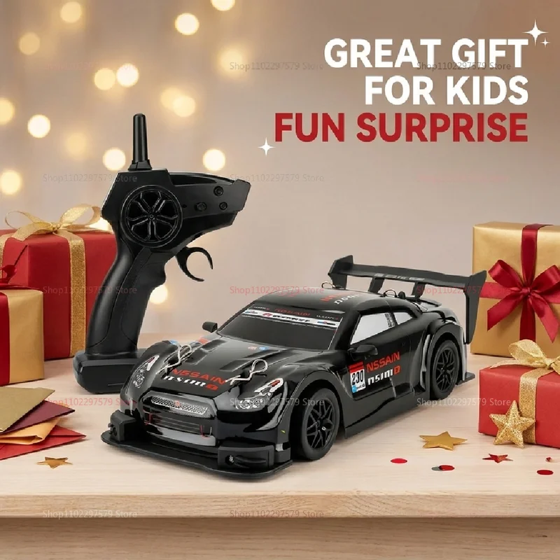 2.4G Remote Control Racing Car 1:24 Scale 4WD High Speed Drift RC Car 20KM/H Replaceable Tires Electric Hobby Toy for Boys Gifts