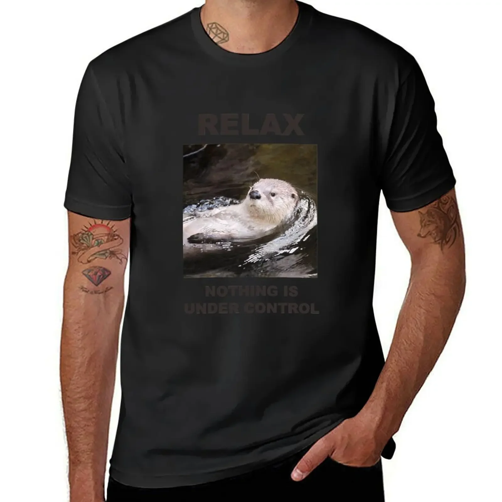 Relax Nothing is Under Control - Cute Otter T-Shirt shirts graphic street wear mens t shirt