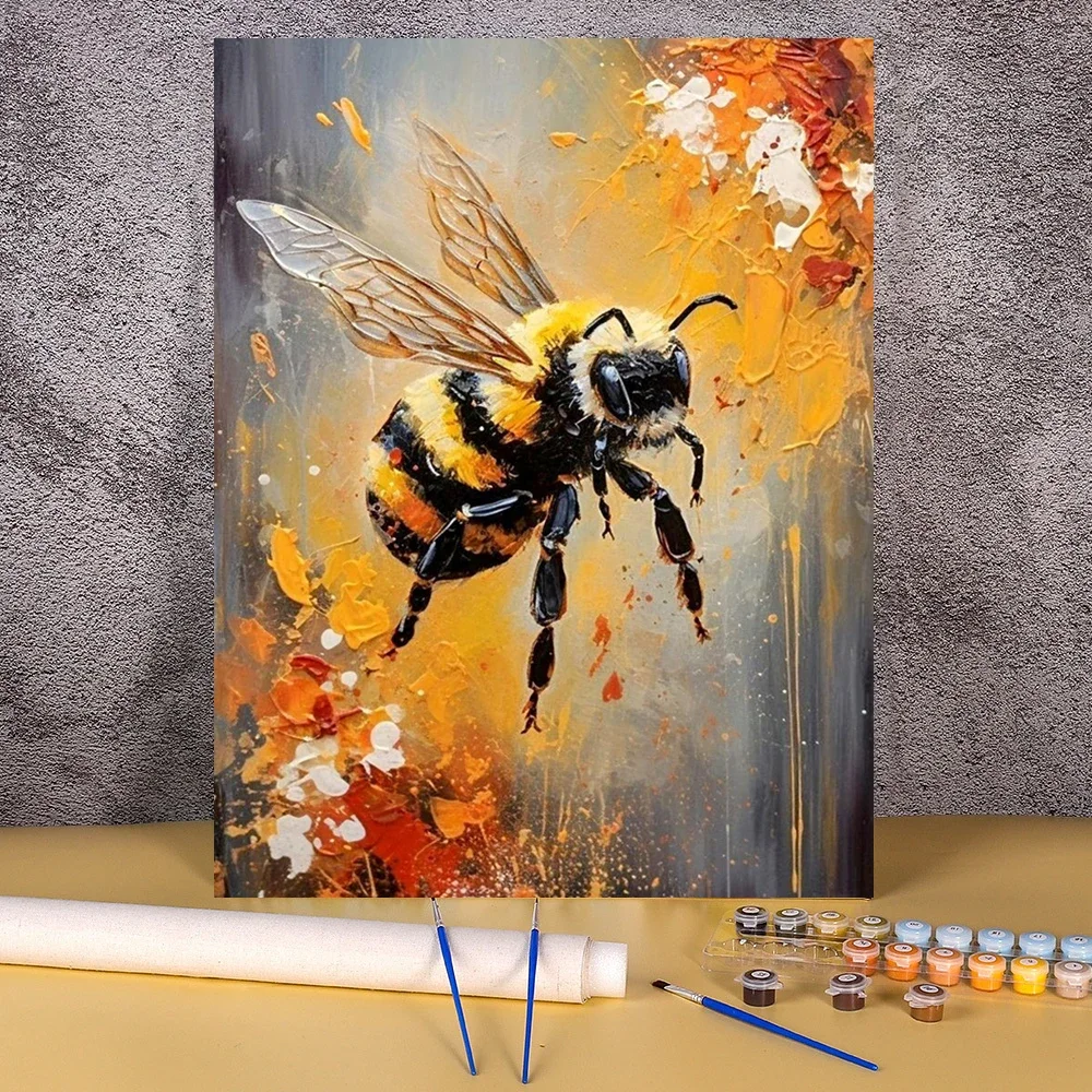 دهان داي بالأرقام هدايا أنيمي النحل قماش اللوحة للبالغين الرسم على أرقام مجموعات طلاء الصور جدار الفن الحرف اليدوية #1