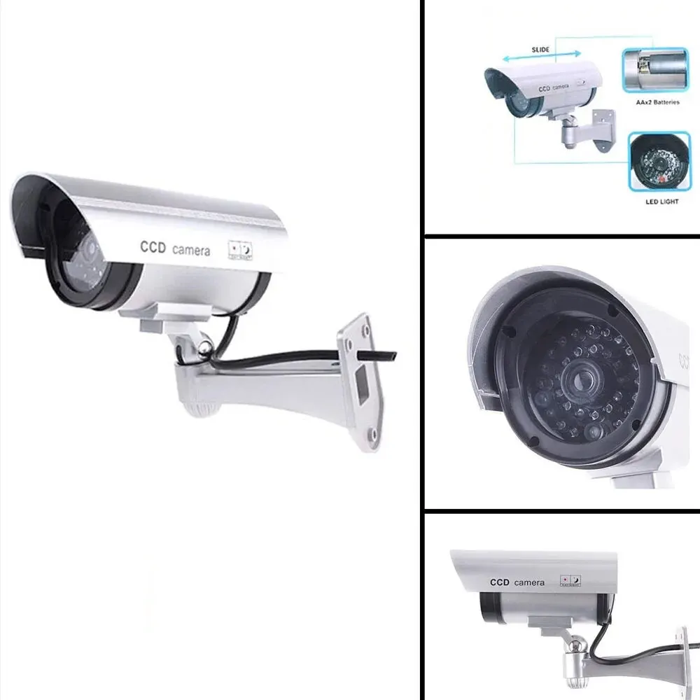 Sicherheit gefälschte Dummy-Kamera Home Office Nachahmung CCTV-Sicherheit blinkt ir rot führte wasserdicht Outdoor Indoor schwarz Silber