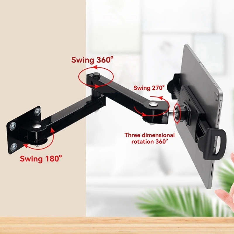 Folding Wall-Mounted Mobile Phone Tablet Holder Angle Adjustable Stretch Wall-Mounted Cantilever Tablet Holder