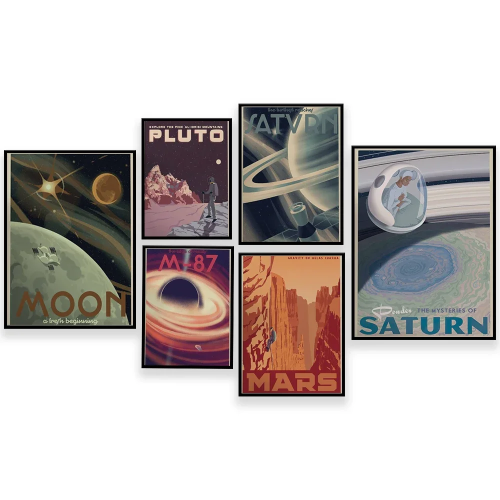 Space Shuttle Universe, New Frontiers of Mars, Mystery of Saturn, Uranus Transverse Planet, Earth Poster, Space Travel Poster