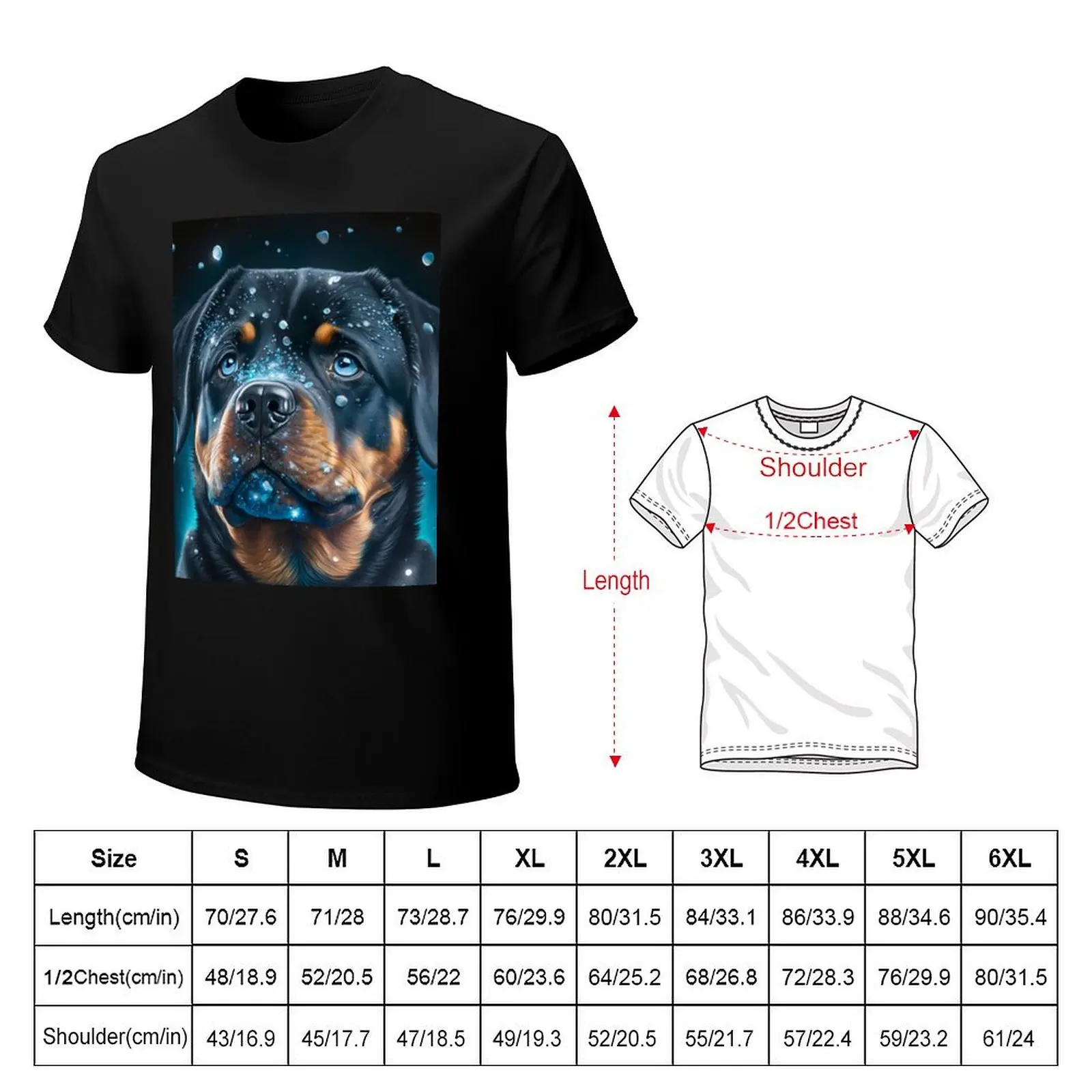 Shimmering Rottweiler Puppy T-Shirt Lightweight Cooling Short Sleeve Tee