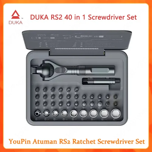 Imagen 1 del producto DUKA Atuman RS2 Juego de destornilladores de trinquete Mango extensible 28 piezas S2 Puntas magnéticas Multifuncional 180 °   Destornillador de cabeza de trinquete