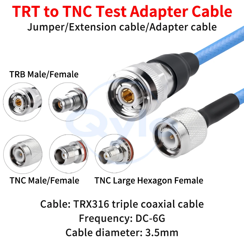 (1 pcs) TRT to TNC Adapter Cable TRX316 Triple Coaxial Cable with TRT / TNC and TRB to TNC Connectors TRB to TNC Adapter Cable